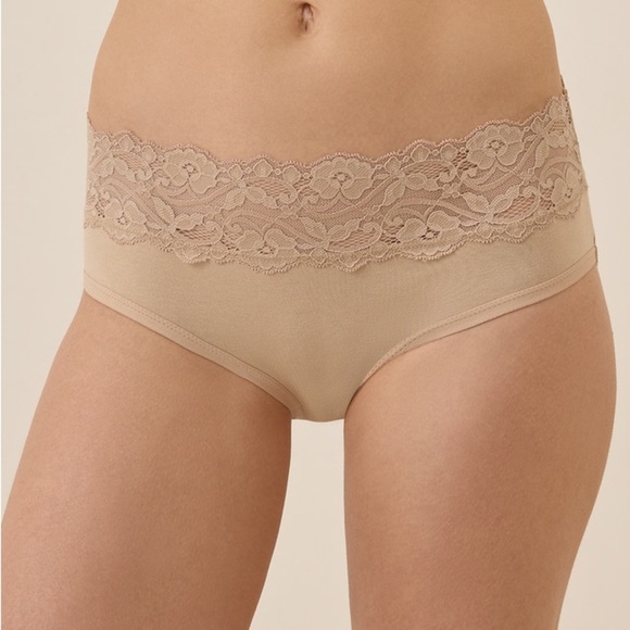 Pact Lace Waist Brief 3 pack plus bonus pair New NWT in Sesame Nude Beige XL - Picture 1 of 5